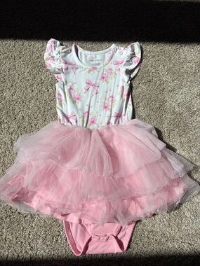 Little Snuggles 2T LIKE NEW Pink Floral Bow Tutu Dress for Girls